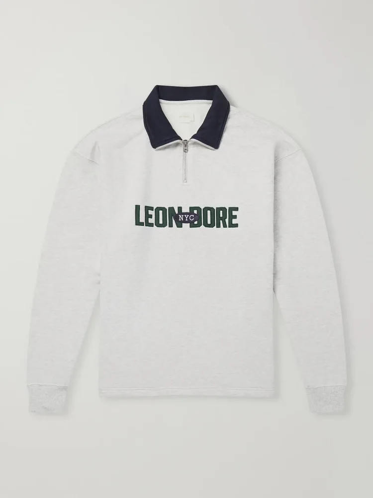 Logo-Appliquéd Cotton Half-Zip Sweatshirt