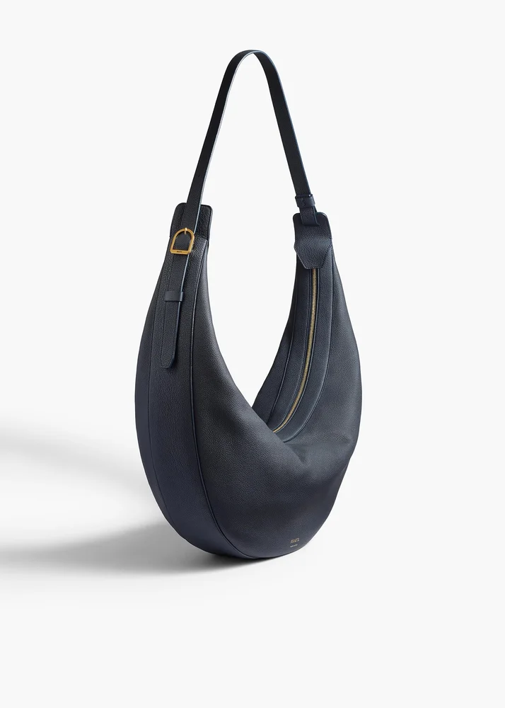 Augustina Hobo in Midnight Pebbled Leather