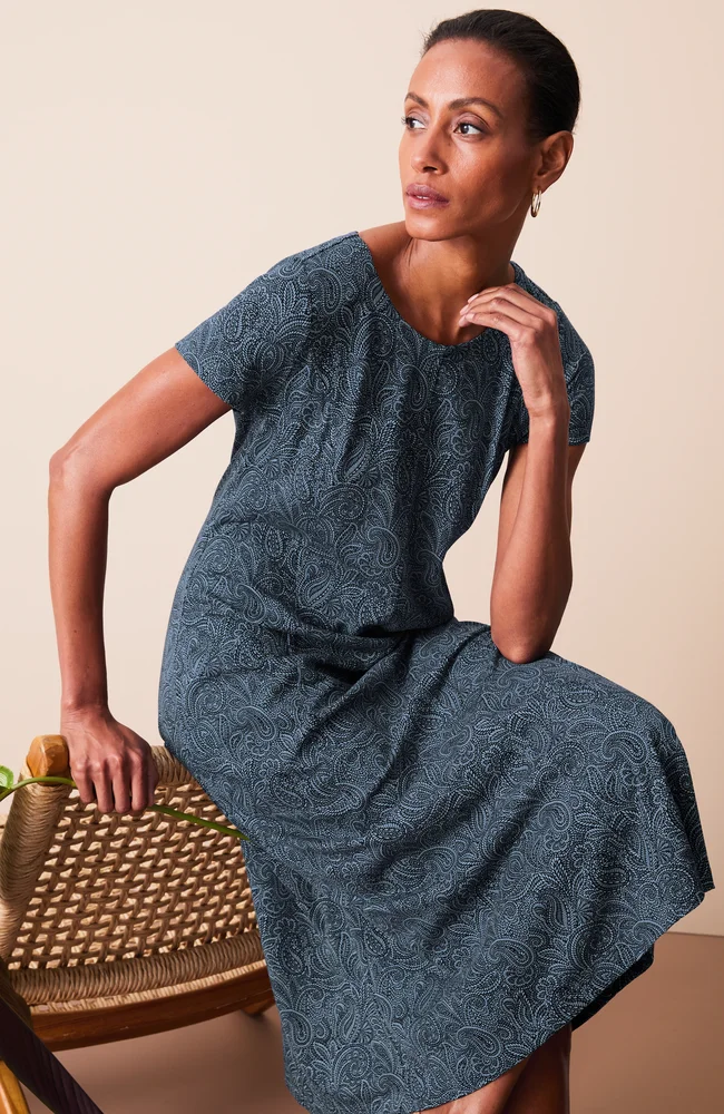 Seamed Knit Midi Dress