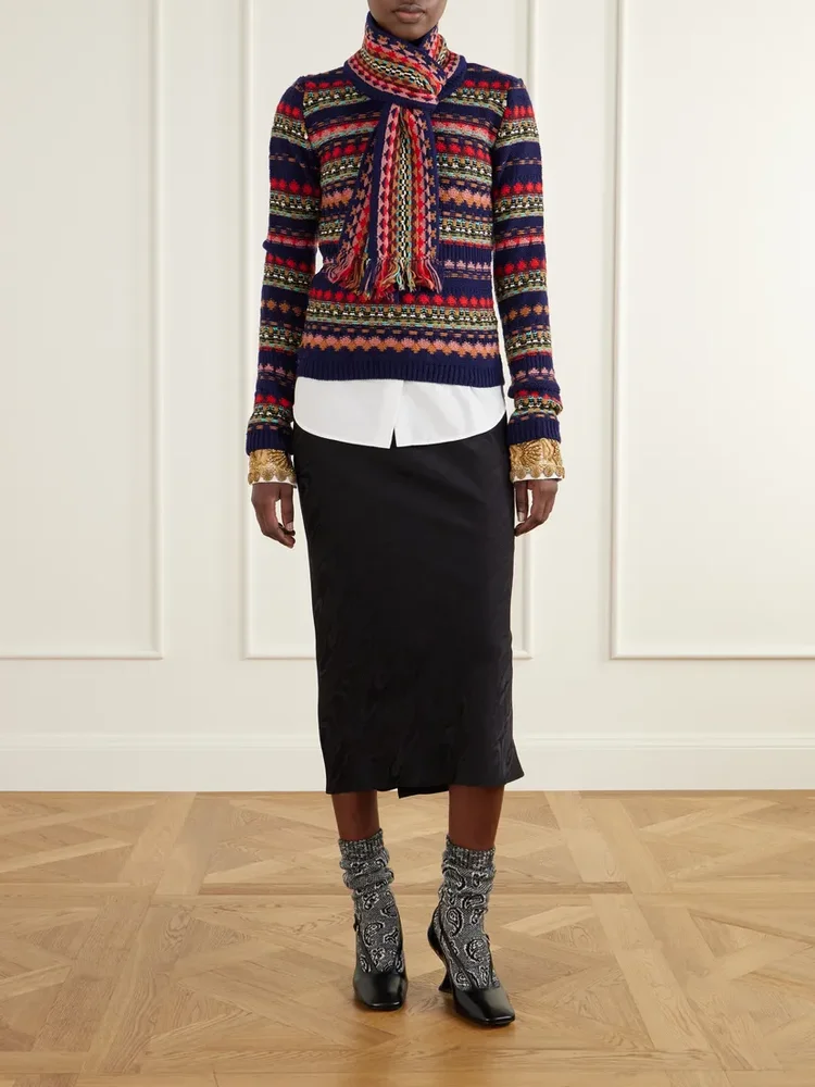 Intarsia wool sweater