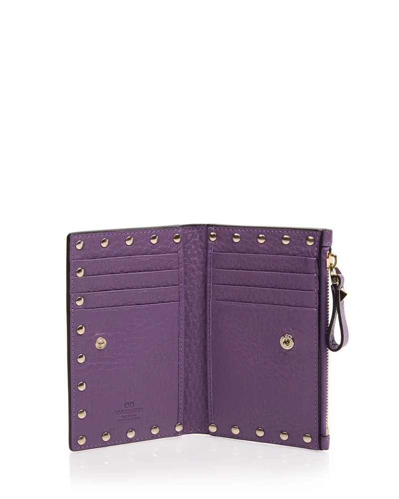 Rockstud Leather Card Case
