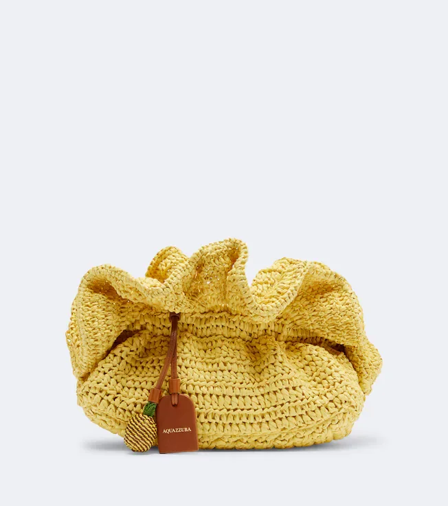 Paradise raffia clutch