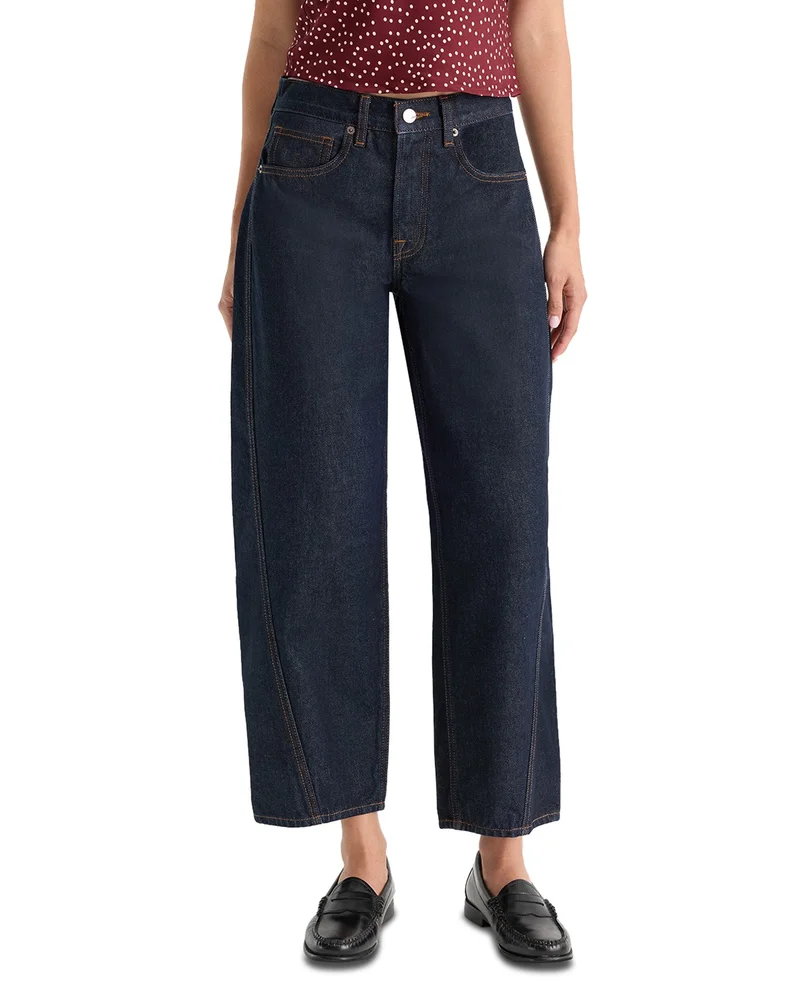 Vintage High Rise Ankle Barrel Jeans in Indigo1302