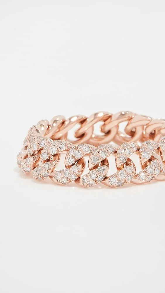 18k Mini Pave Diamond Link Ring