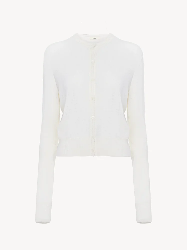 Fitted cardigan in a wool knit
