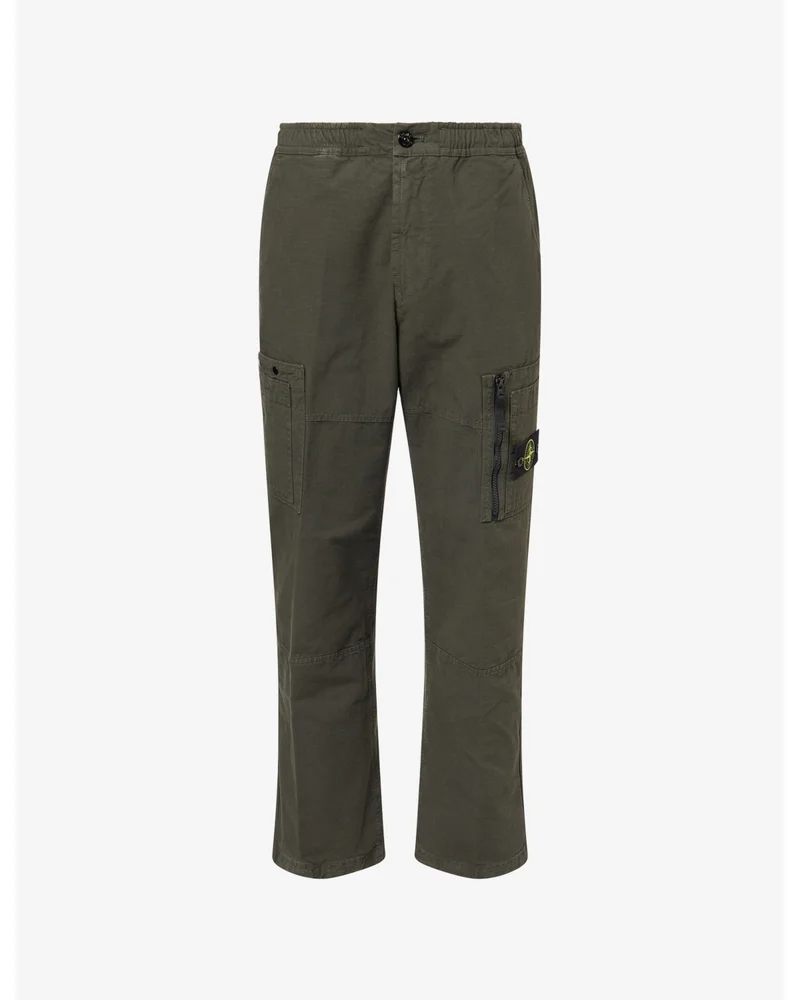 Logo-Patch Straight-Leg Cotton Cargo Trousers