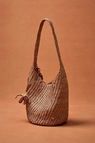 Lani Raffia Crochet Bucket Bag With Palm Tree Charm