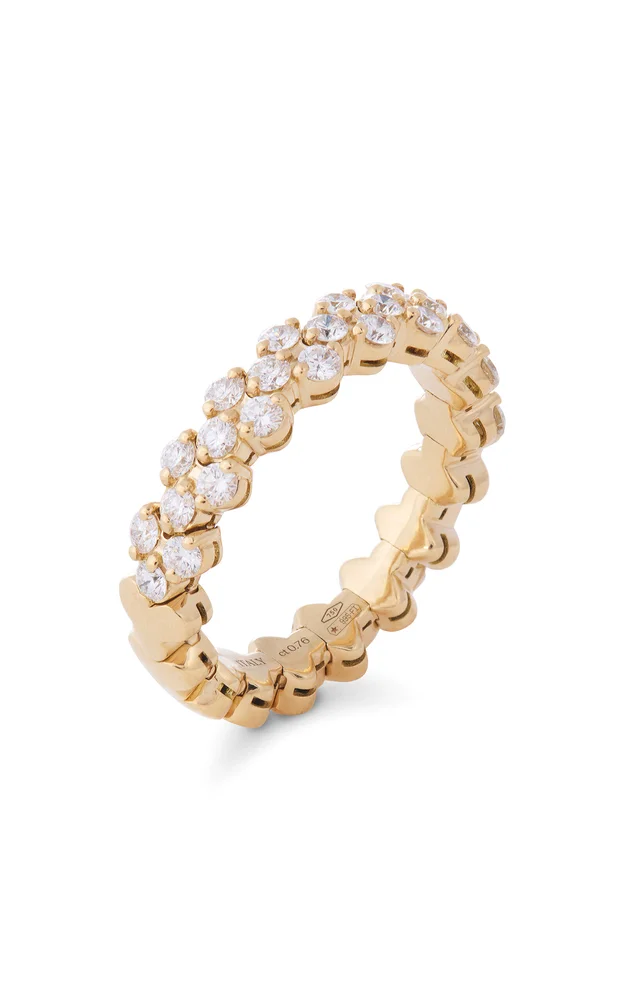 18K Yellow Gold Diamond Dotted Ring