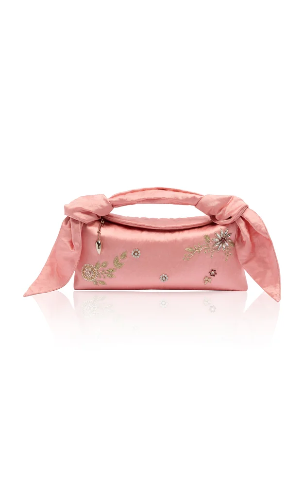 Bloom Embellished Satin East West Bag