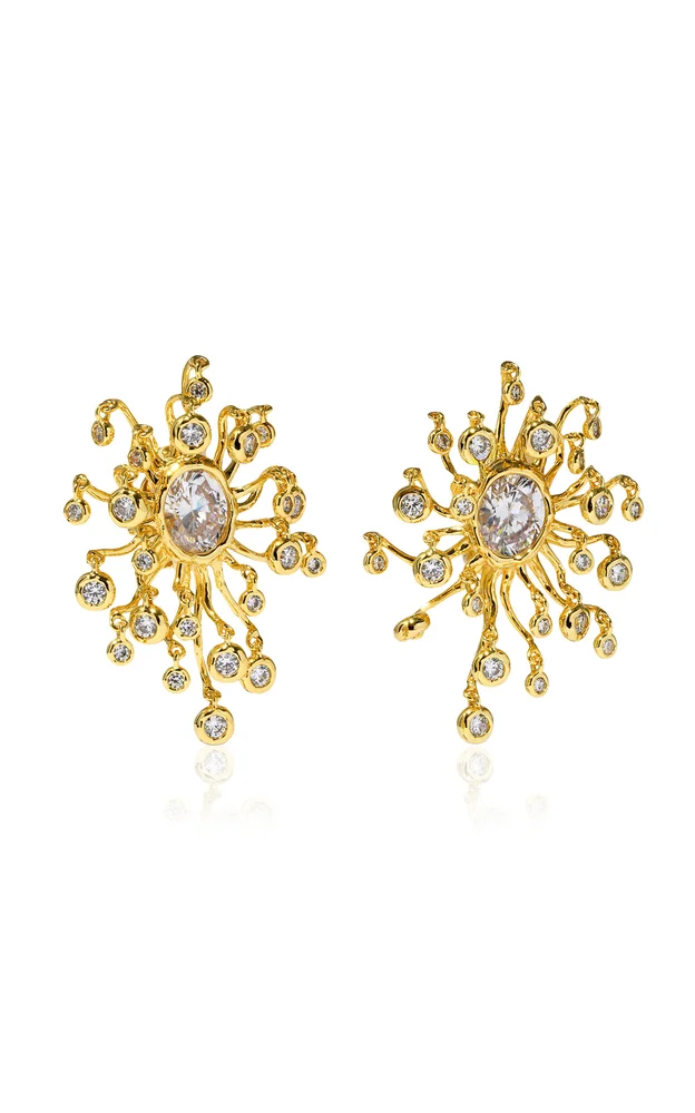 Asterales 14K Gold-Plated Clip Earrings