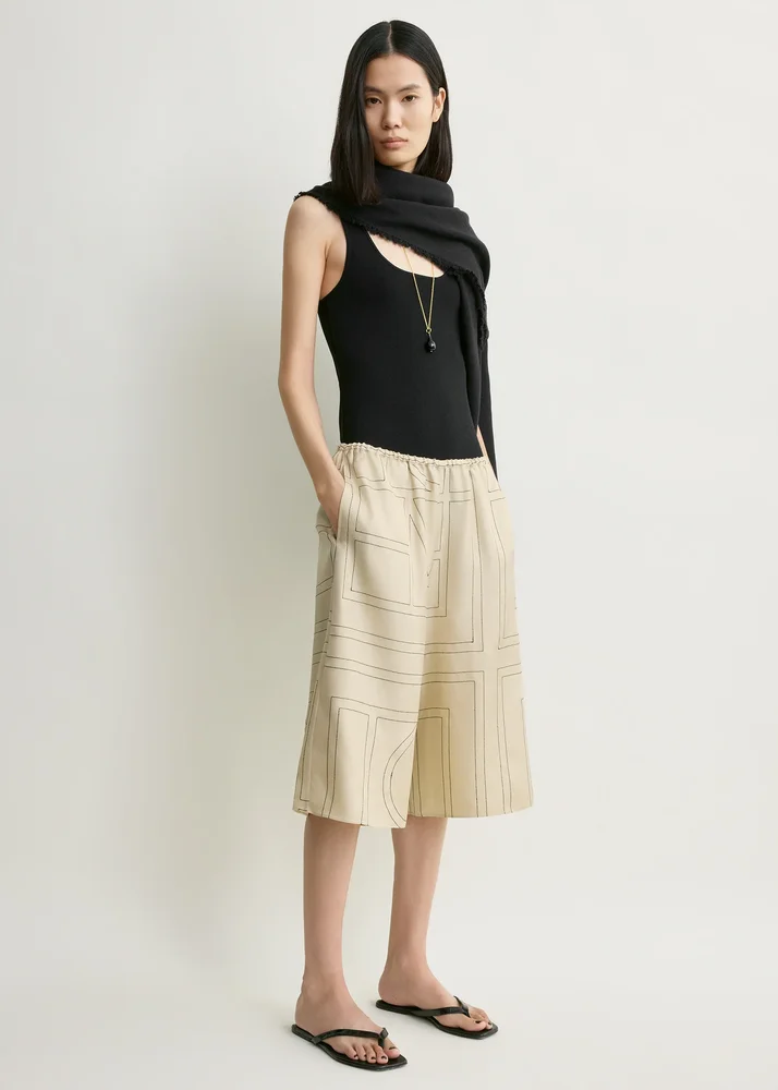 Toteme - INT Monogram silk pj culottes ivory