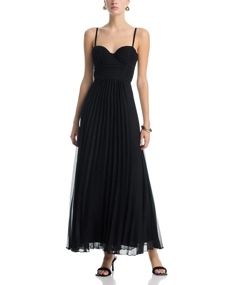Solid Pleated Maxi Dress - Exclusive