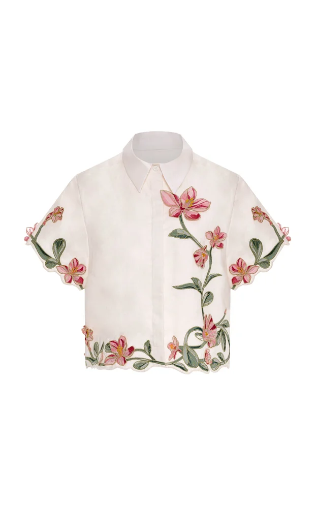 Virtuosa Castillo Embroidered Linen Top