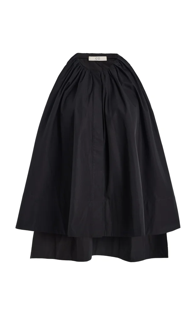 Gathered Cotton Poplin Halter Tunic