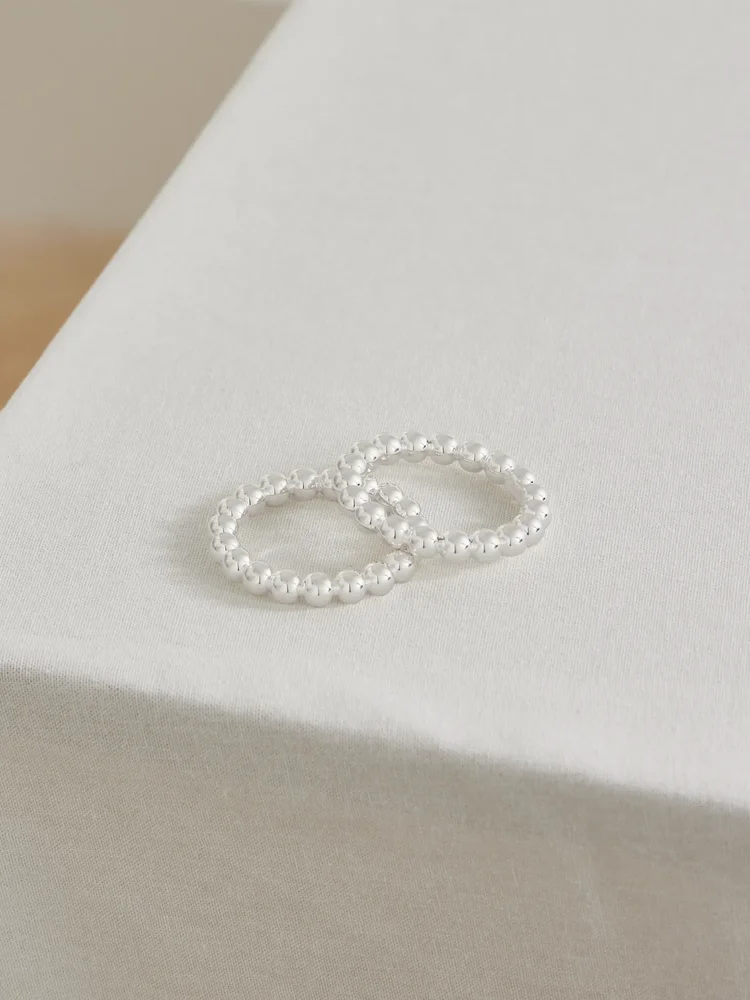 Perles set of two silver-plated napkin rings