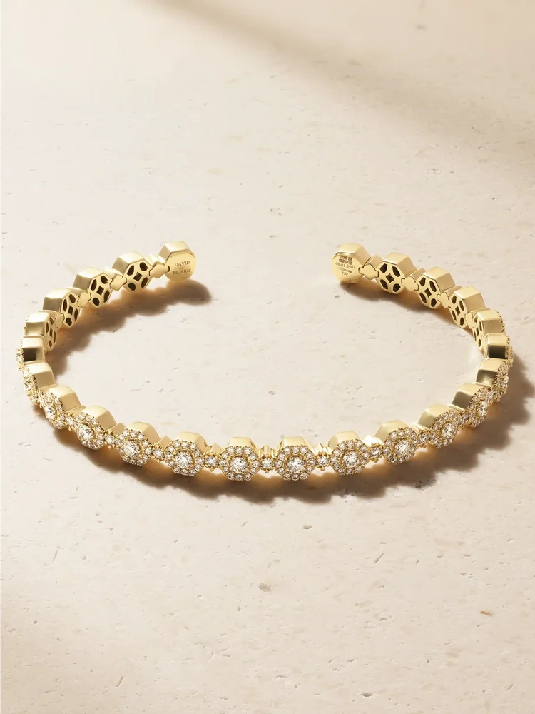 Triolette 18-karat gold diamond bangle