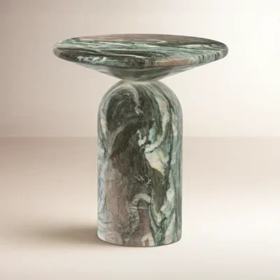 Dalissa Resin End Table with Marble Finish