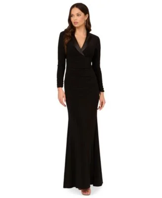 Women's Long-Sleeve Tuxedo Gown