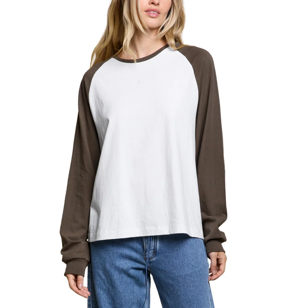 Jacky Cotton Jersey Long Sleeve Crewneck Baseball Tee