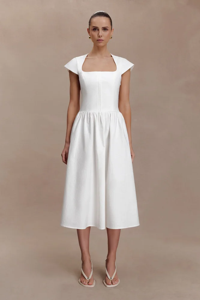 Ayla Cotton Fit And Flare Midi Dress