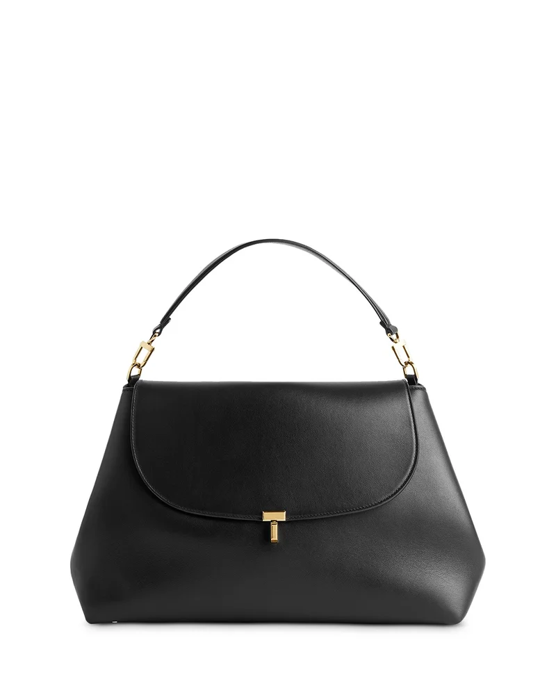 T-Lock Leather Satchel