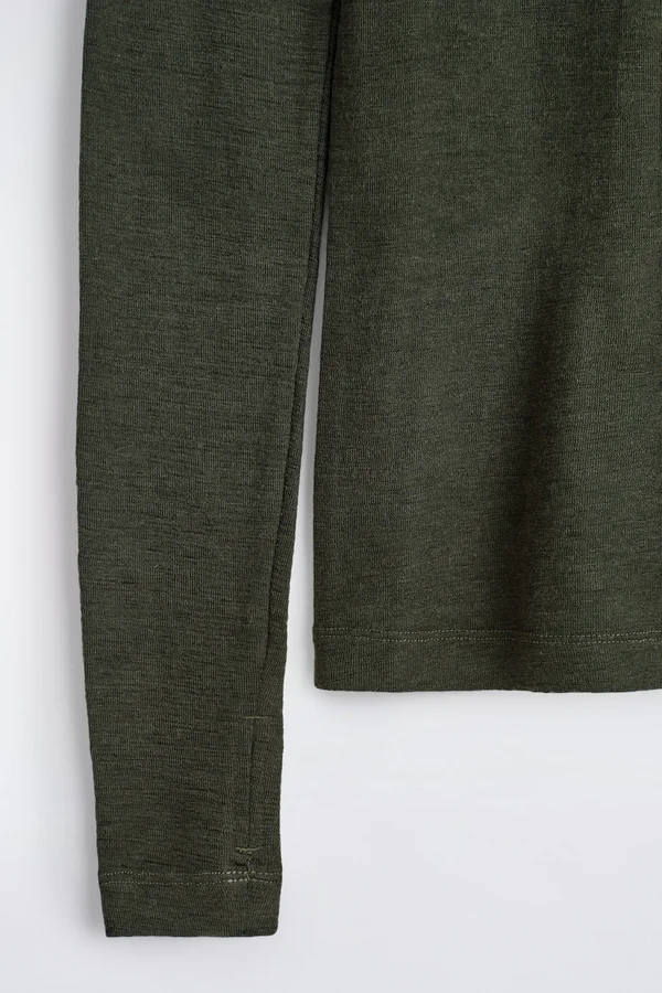 SLIM MERINO WOOL SWEATER - DARK GREEN