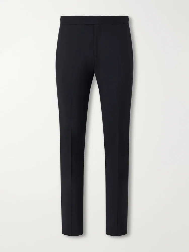 Straight-Leg Satin-Trimmed Wool and Mohair-Blend Tuxedo Trousers