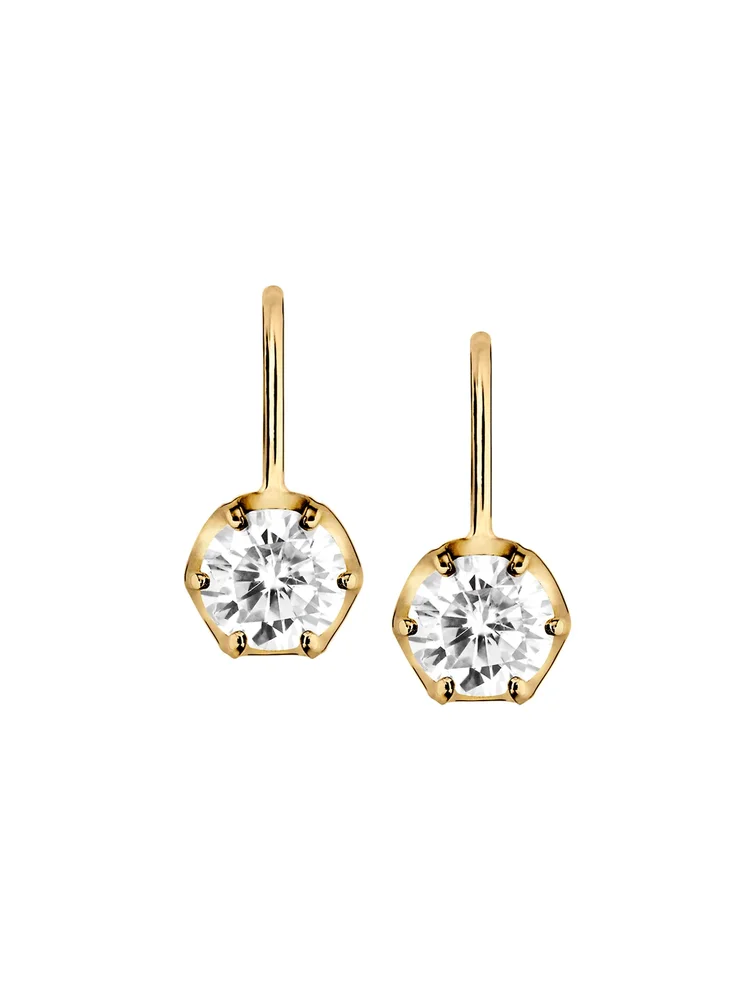 Cecilia Earrings in Moissanite, 18K Gold Vermeil