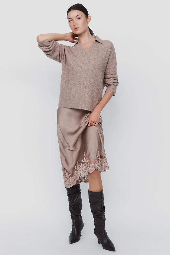 Twofer Cable Sweater and Slip Dress