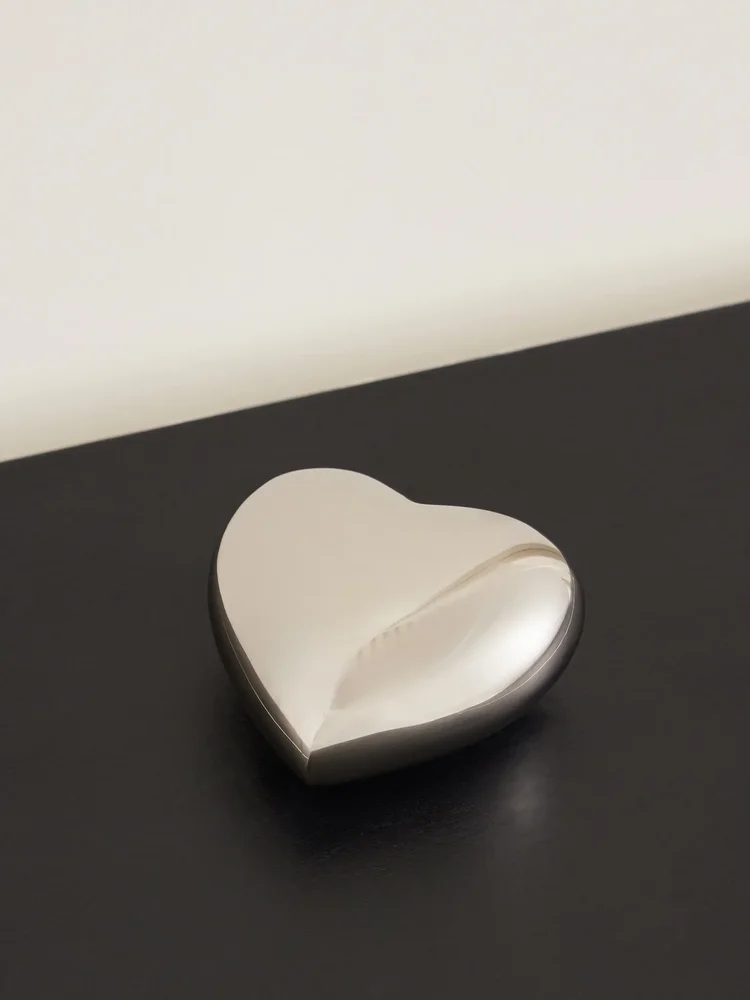 Heart silver-tone paperweight