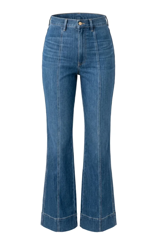 RELAXED HIGH RISE SEAMED BOOTCUT