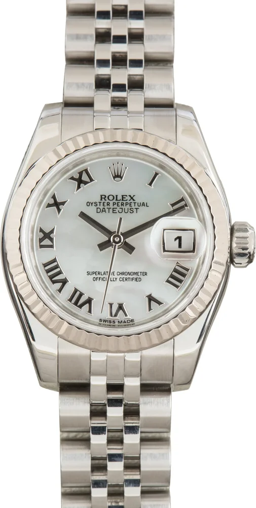 Pre-Owned Lady-Datejust 26 Ref 179174 Mother of Pearl Roman Dial