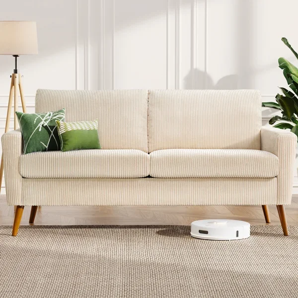 68" Loveseat Sofa, Comfy Couch With Spring Cushion And Solid Wood, Modern Extra Deep Seat