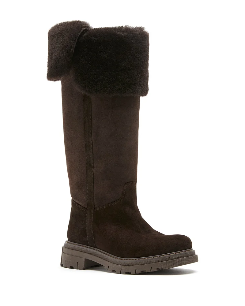 Davide Suede Shearling Lined Knee High Boots