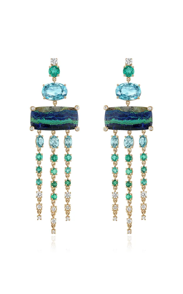 14K Yellow Gold Multi-Stone Earrings