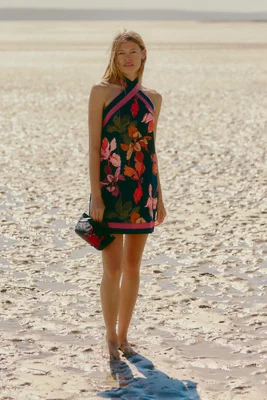 Satin Halter Mini Dress