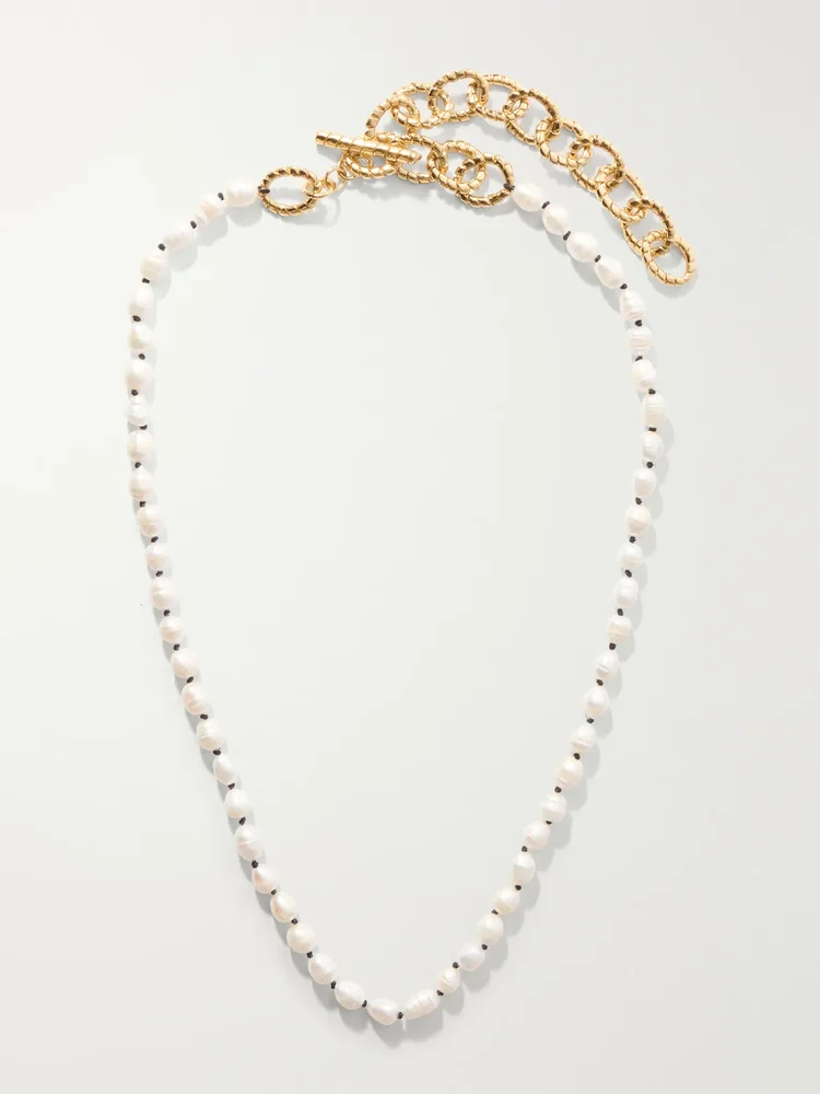 Grace gold-plated pearl necklace