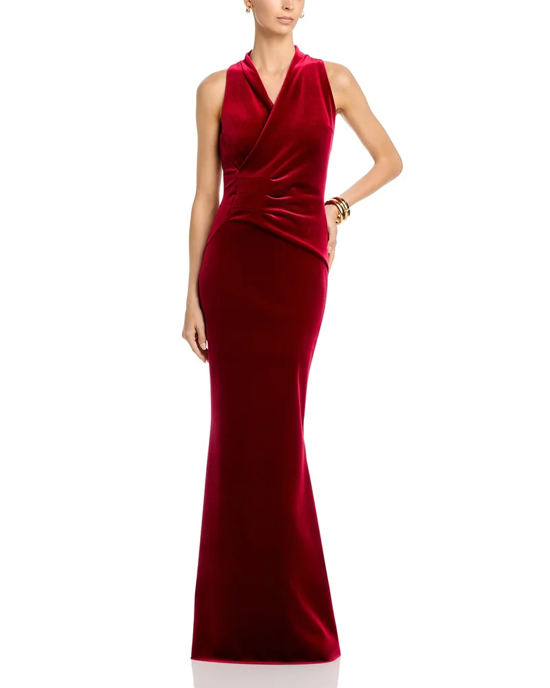 Medey Gathered Velvet Gown, Exclusive