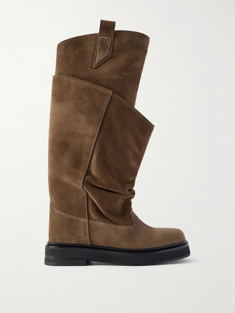 passeggiata layered suede knee boots