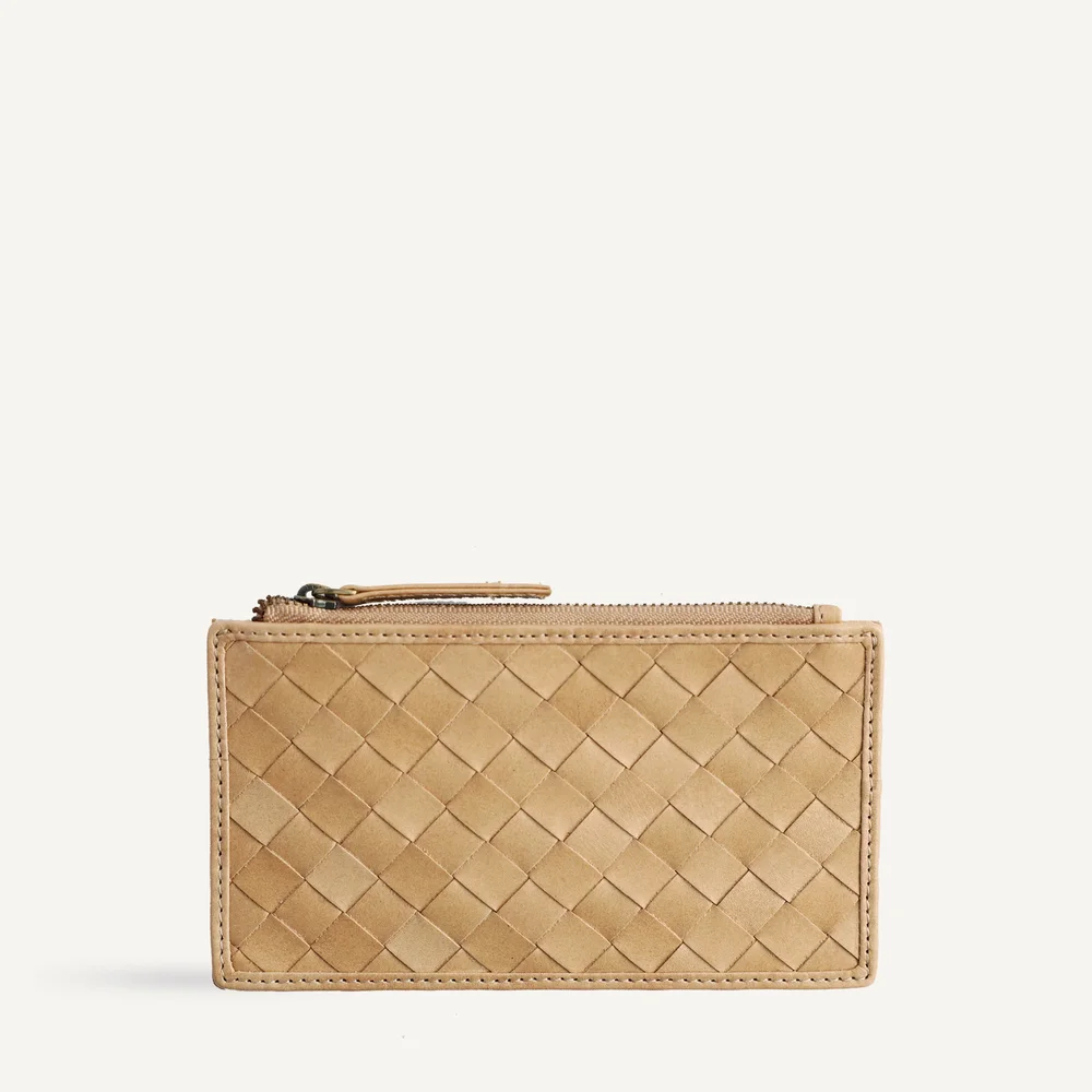 Odin Card Case in Carré Weave, Caramel