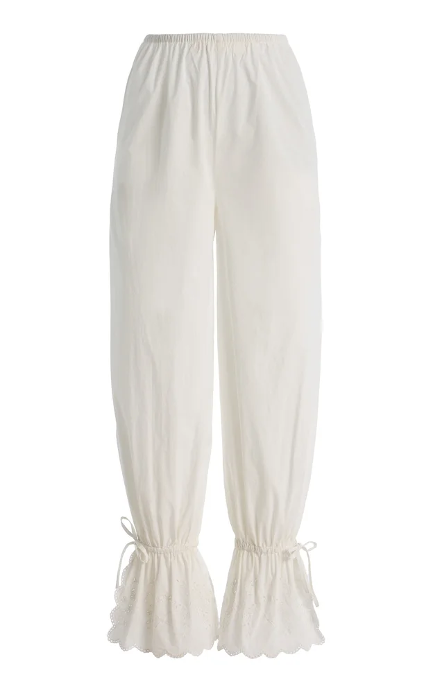 Exclusive Lois Broderie Anglaise Cotton Balloon Pants