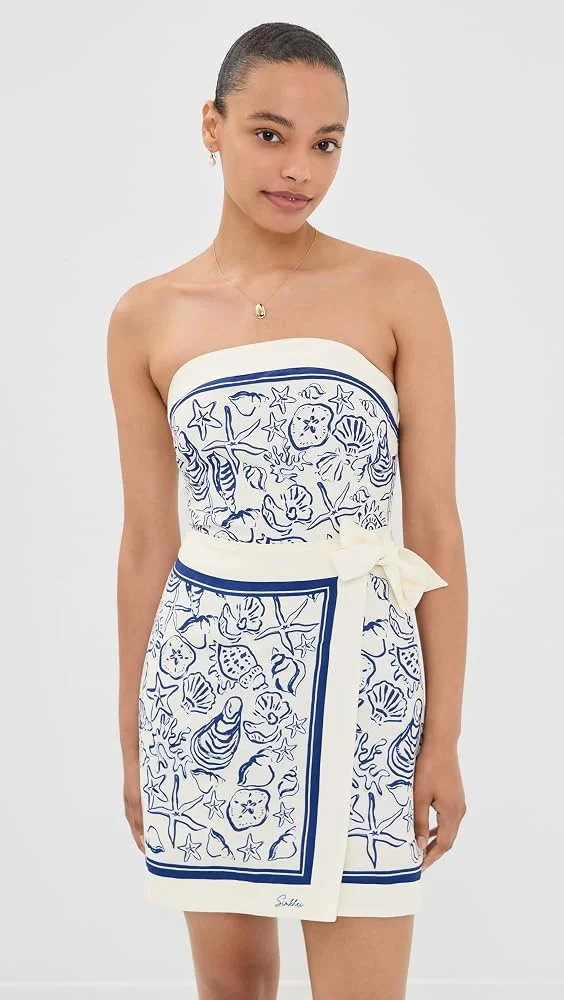 SIMKHAI Darbie Linen Bustier Mini Dress