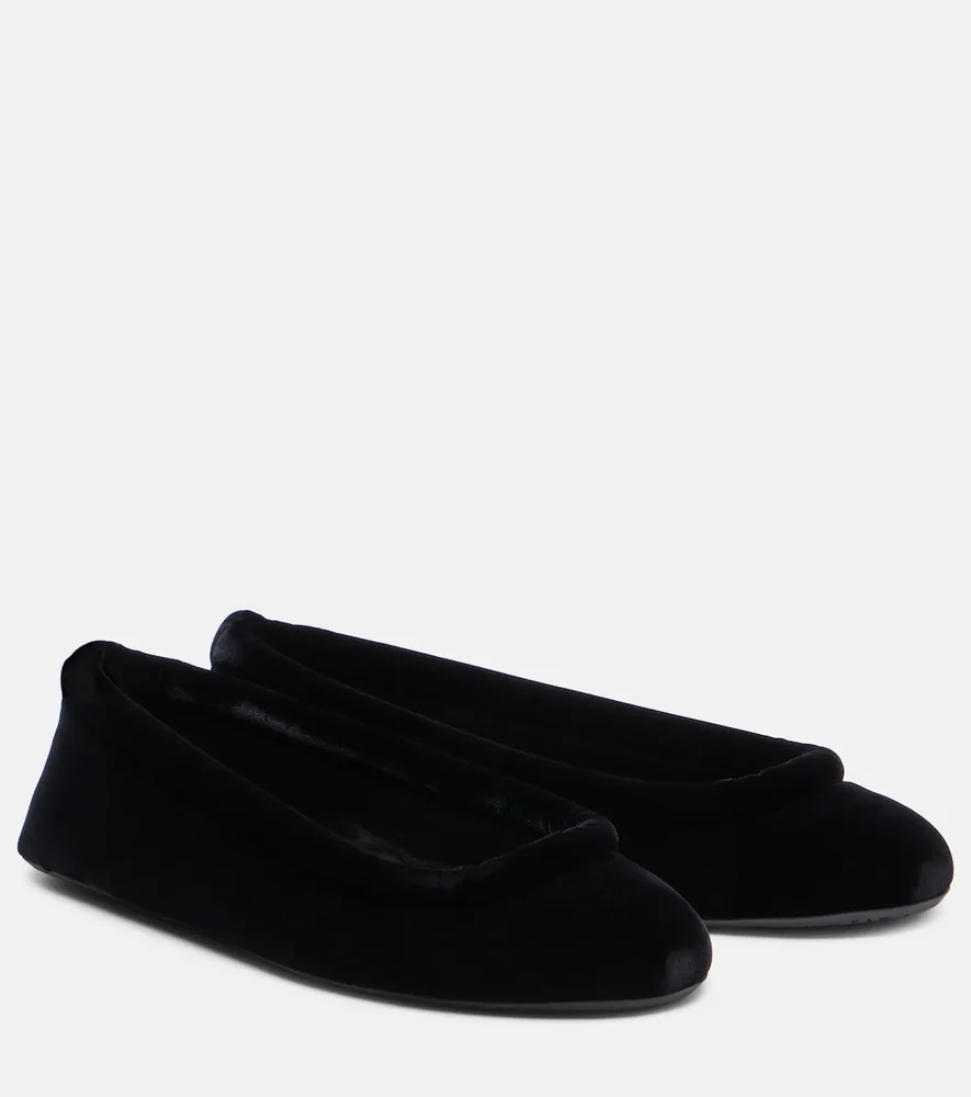 Velvet ballet flats