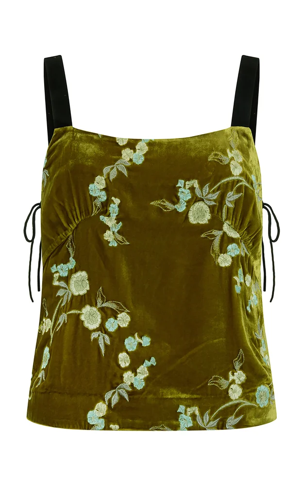 Exclusive Plum Embroidered Velvet Top