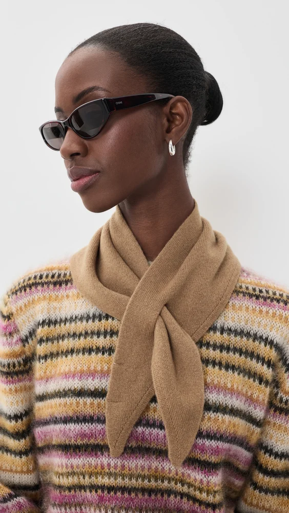 Triangle Wool Knit Scarf