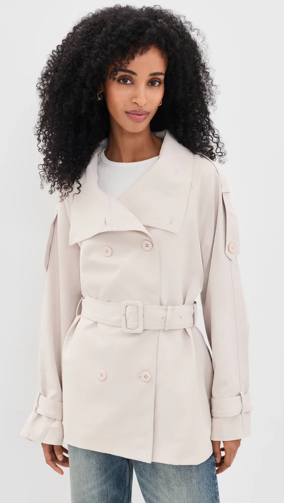 Blanc Cropped Trench Coat