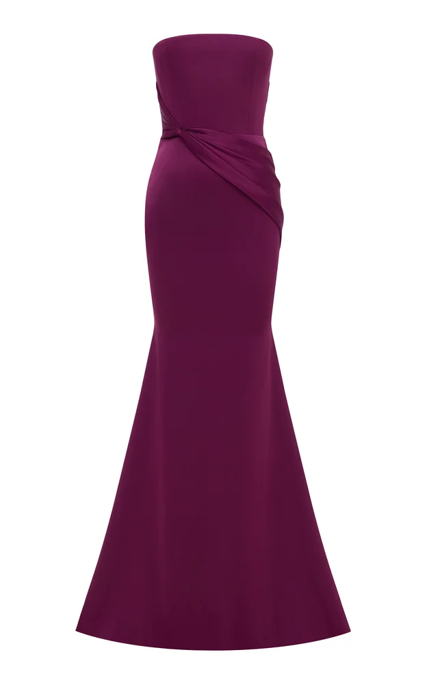 Twisted Draped Satin Crepe Gown