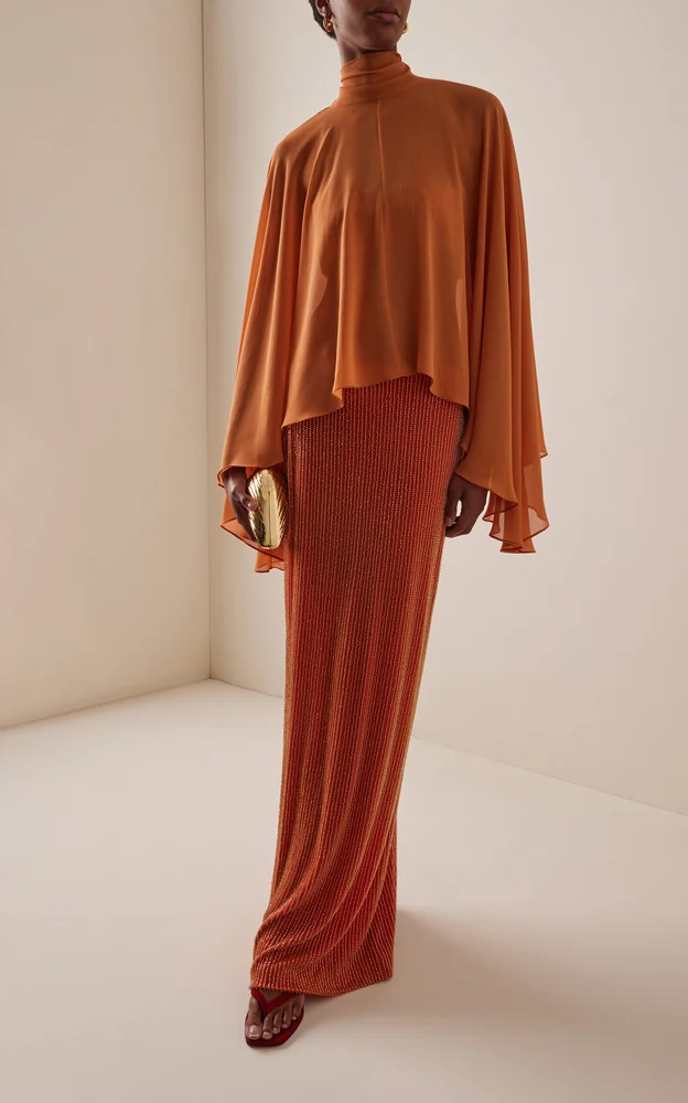 Exclusive La Isla Palma Beaded Knit Maxi Skirt