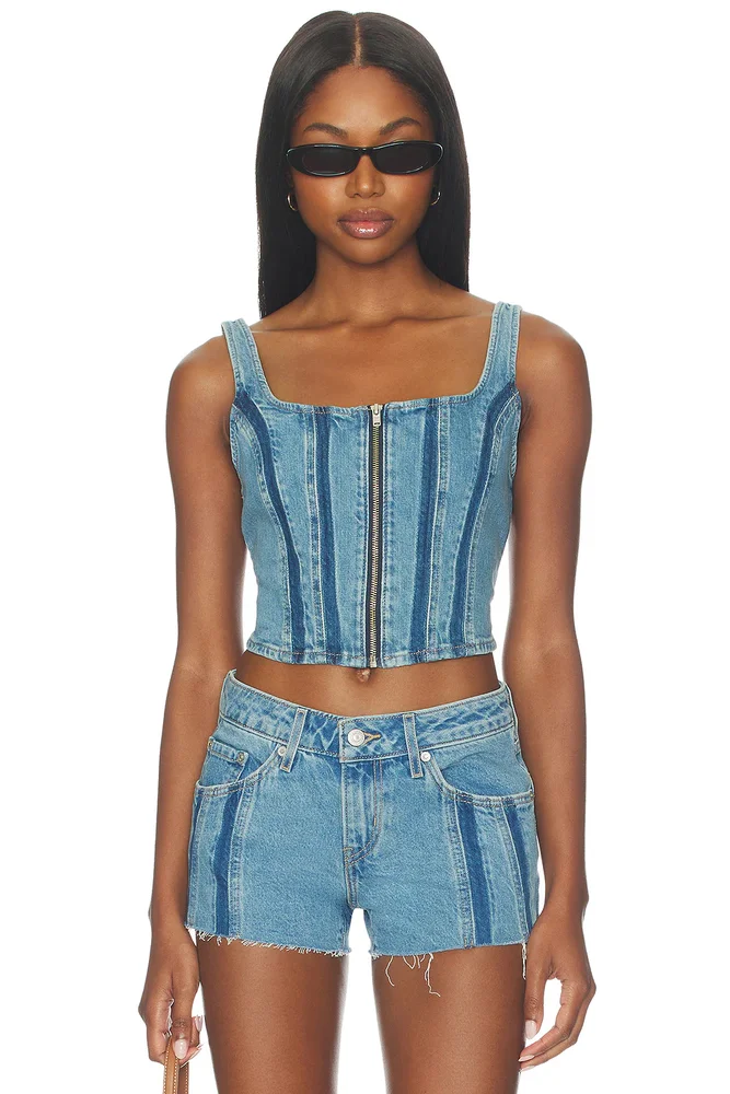 Seamed Zip Bustier