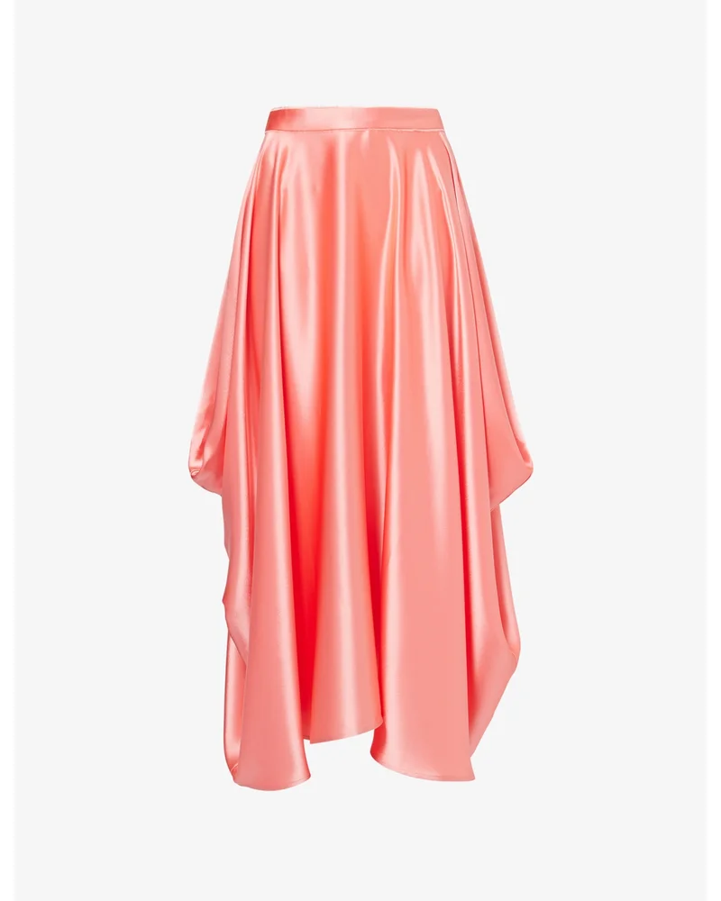 Amari Draped Satin Midi Skirt